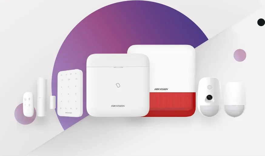 Kit de alarme sem fio Hikvision com sensores e sirene